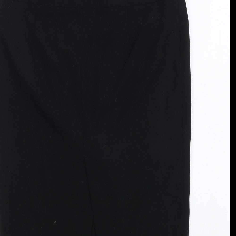 Zara Womens Black Polyester Straight & Pencil Skirt Size S Zip