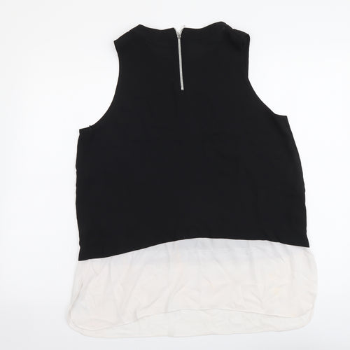 Roman Womens Black Polyester Basic T-Shirt Size 14 Mock Neck