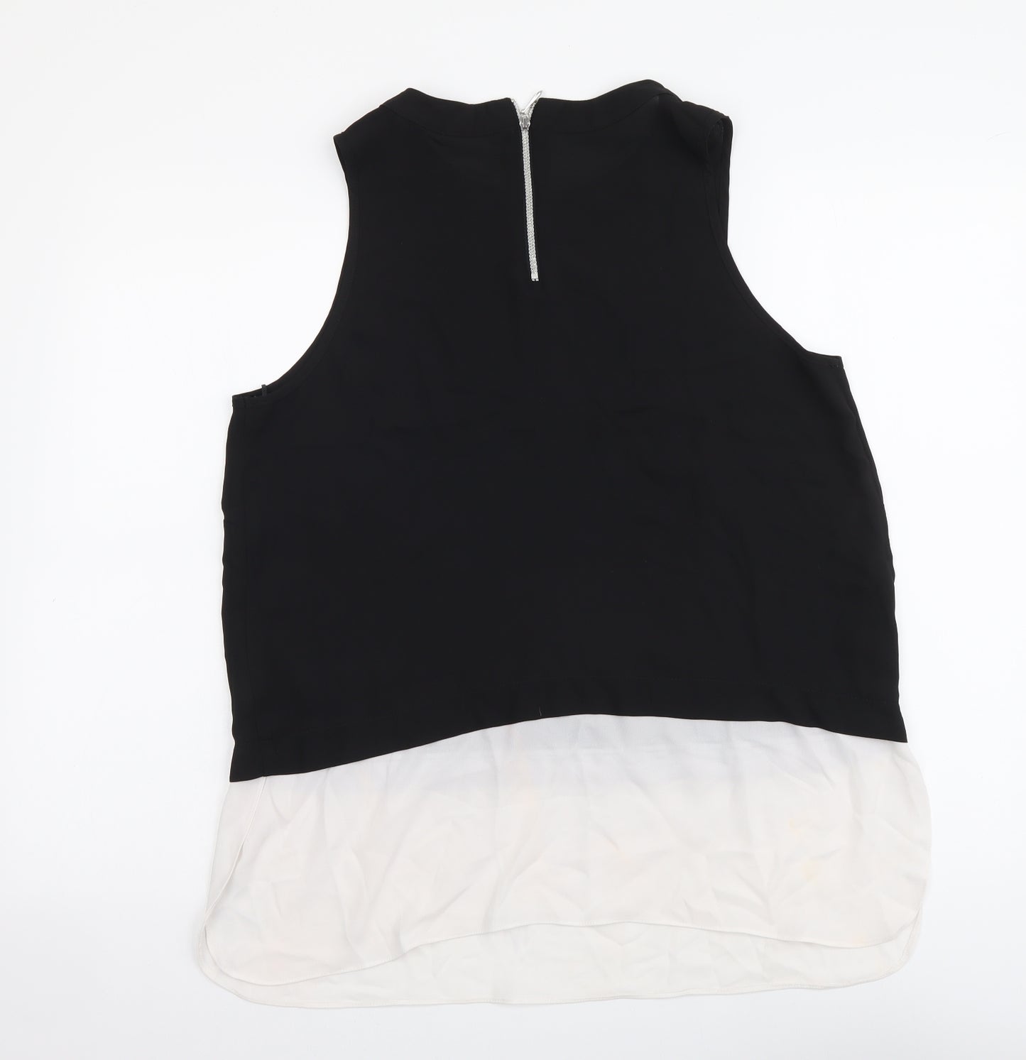 Roman Womens Black Polyester Basic T-Shirt Size 14 Mock Neck