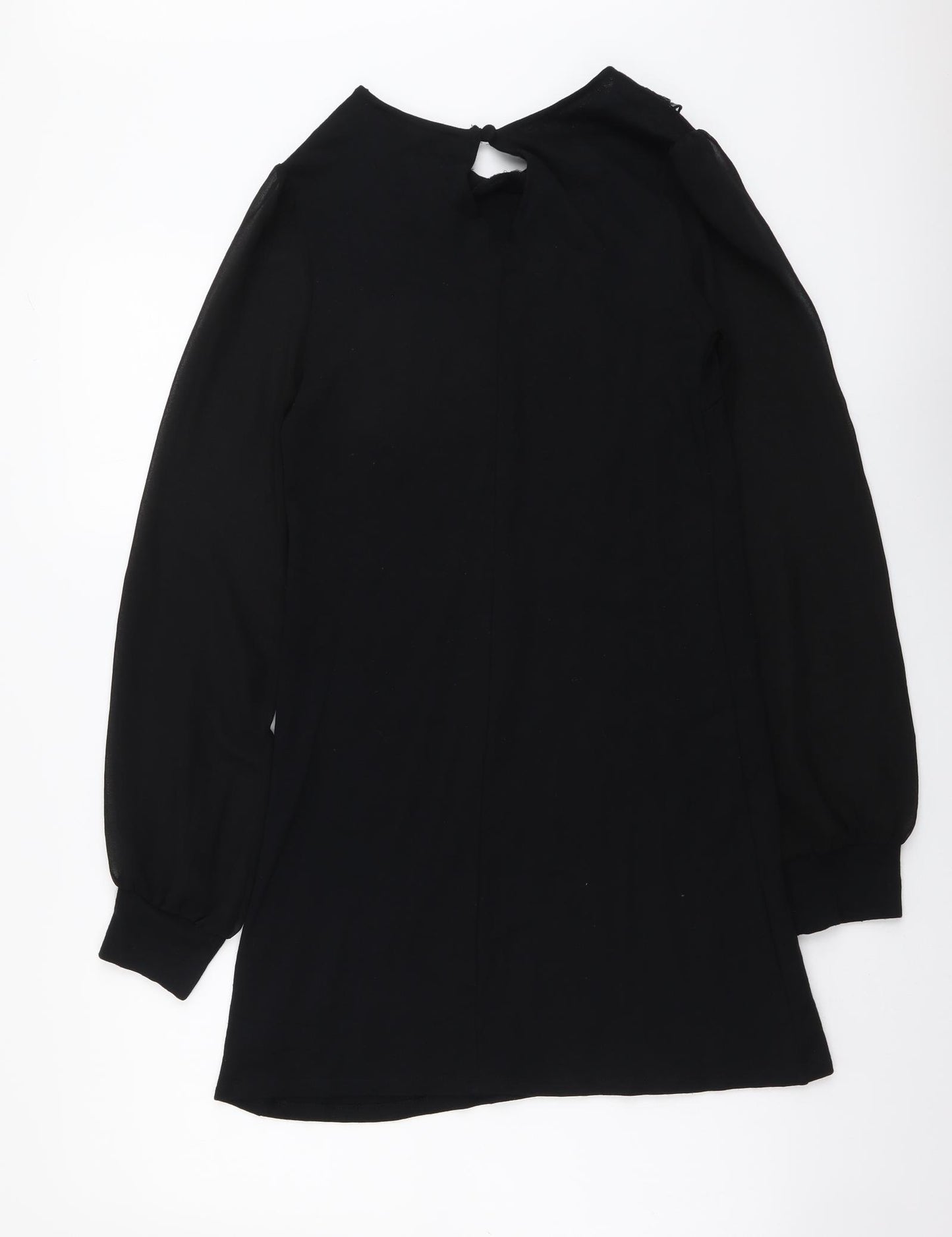 Dorothy Perkins Womens Black Polyester A-Line Size 8 Collared Pullover