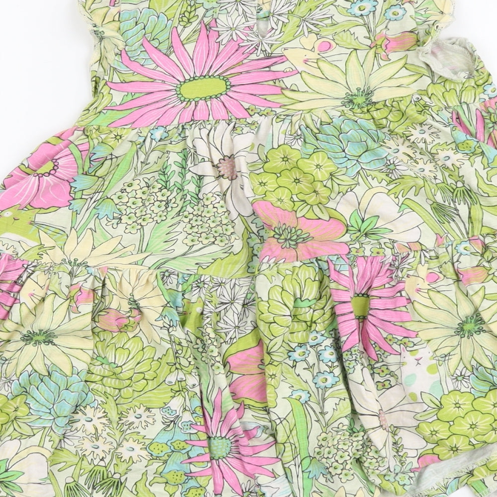 NEXT Girls Multicoloured Floral Cotton A-Line Size 2-3 Years Round Neck Pullover