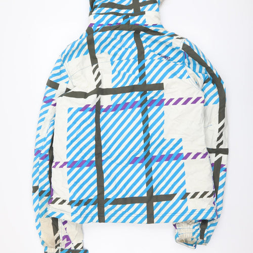 Protest Womens Multicoloured Geometric Rain Coat Coat Size S Zip