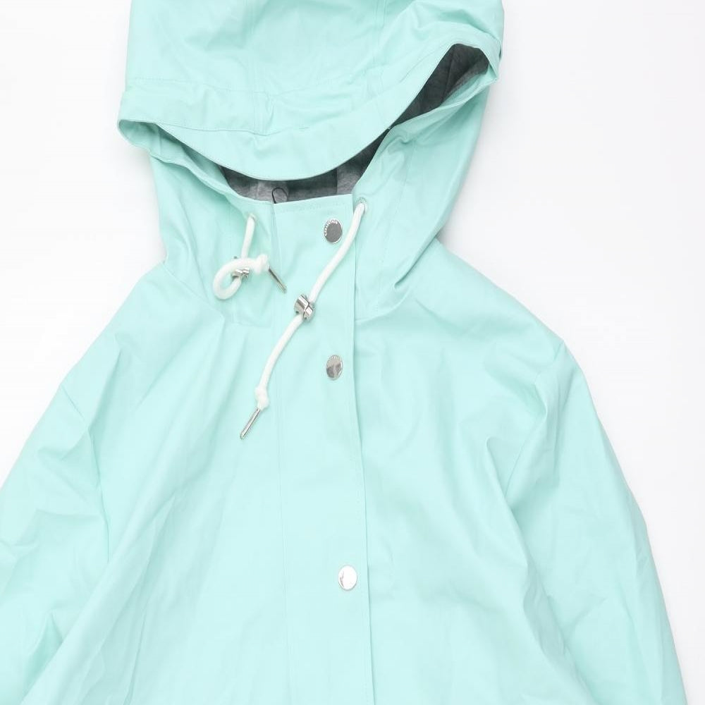 Marks and Spencer Womens Green Rain Coat Coat Size 18 Zip