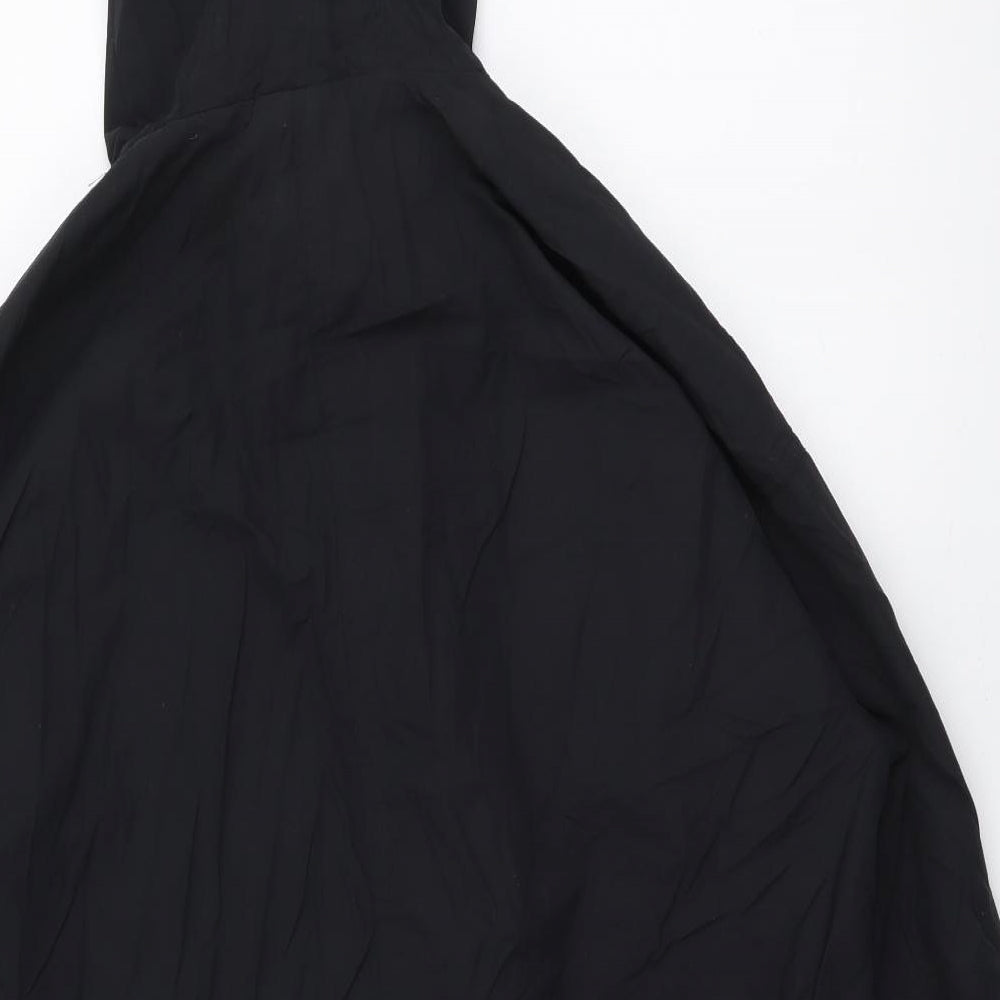 Marks and Spencer Womens Black Parka Coat Size 8 Zip