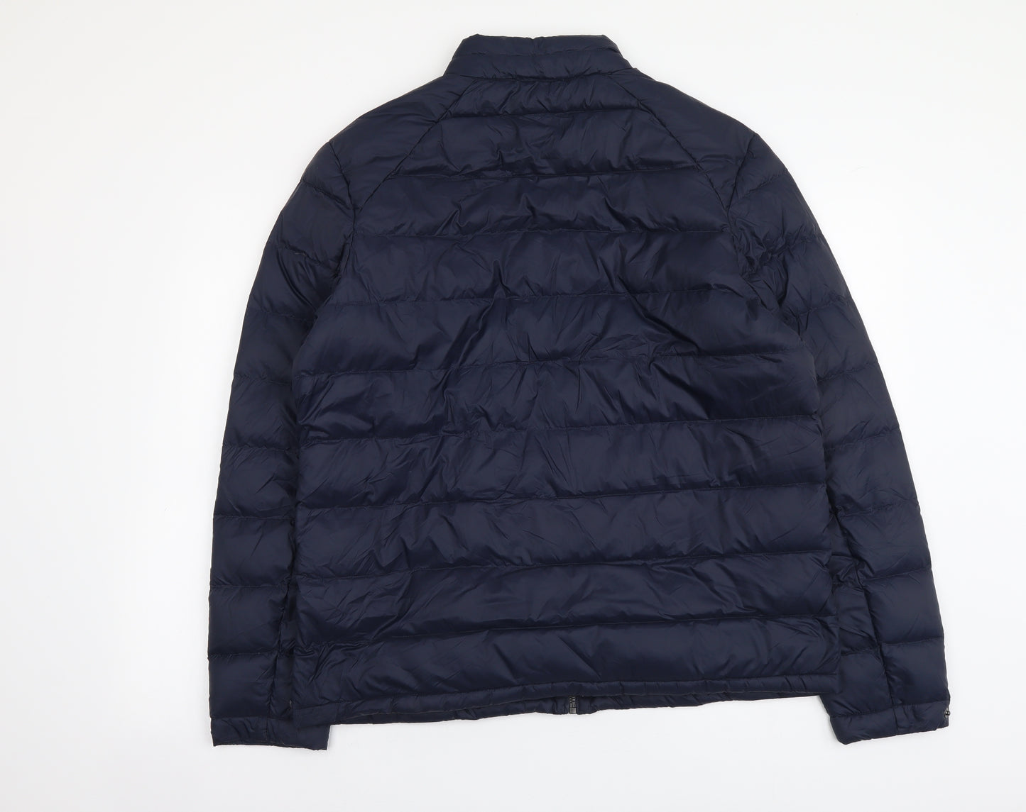 Marks and Spencer Mens Blue Bomber Jacket Coatigan Size L Zip