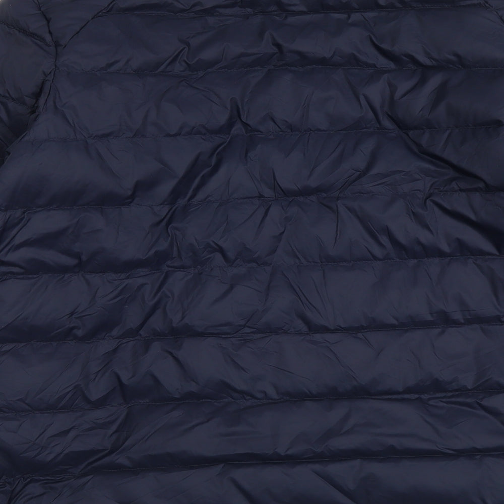 Marks and Spencer Mens Blue Bomber Jacket Coatigan Size L Zip