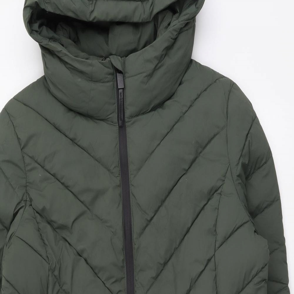 GOOD MOVE Womens Green Overcoat Coat Size 16 Zip