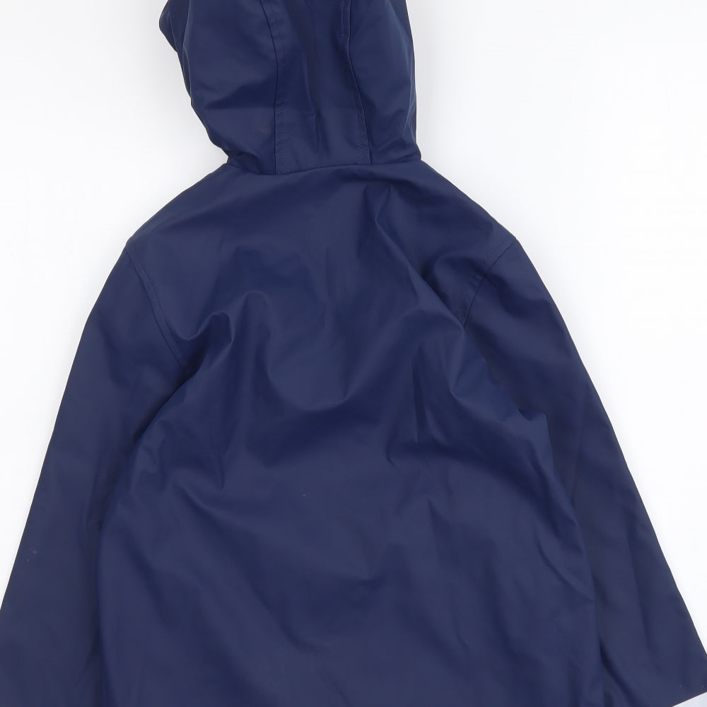 Marks and Spencer Boys Blue Rain Coat Coat Size 6-7 Years Button