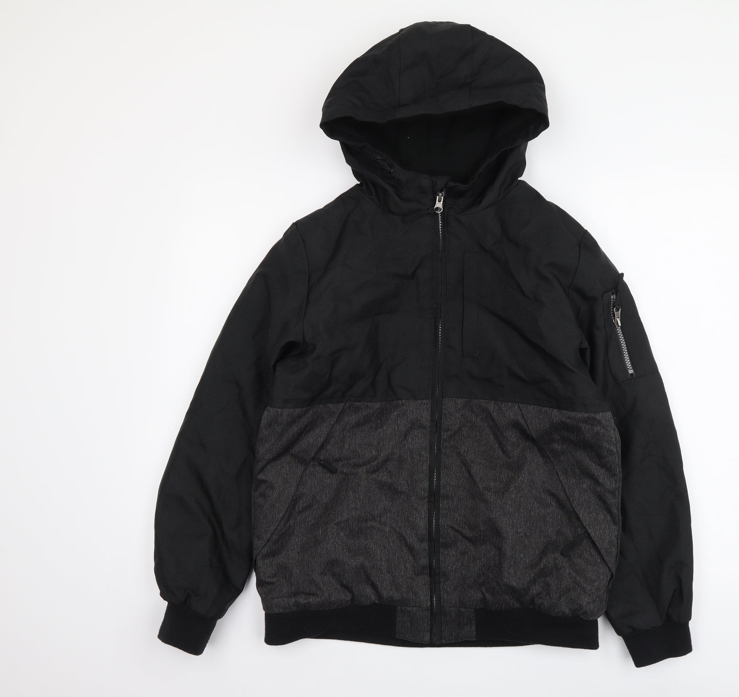 Primark Boys Black Jacket Size 13-14 Years Zip