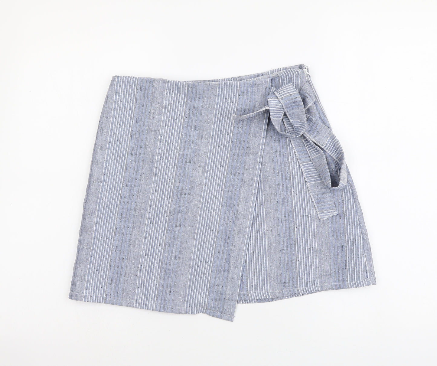 Nasty Gal Womens Blue Striped Polyester Mini Skirt Size 10 Zip