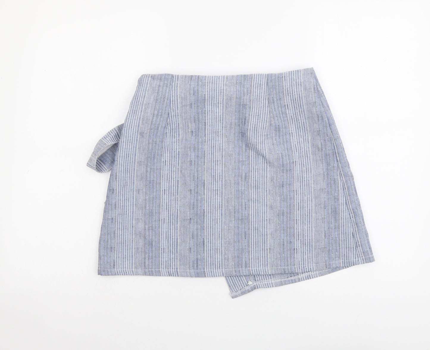 Nasty Gal Womens Blue Striped Polyester Mini Skirt Size 10 Zip
