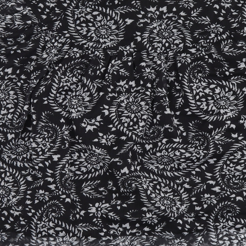 MANTARAY PRODUCTS Womens Black Floral Polyester Basic Blouse Size 20 Round Neck