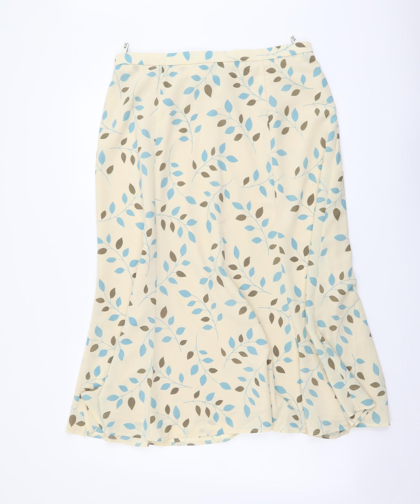 Eastex Womens Beige Floral Polyester A-Line Skirt Size 16 Zip