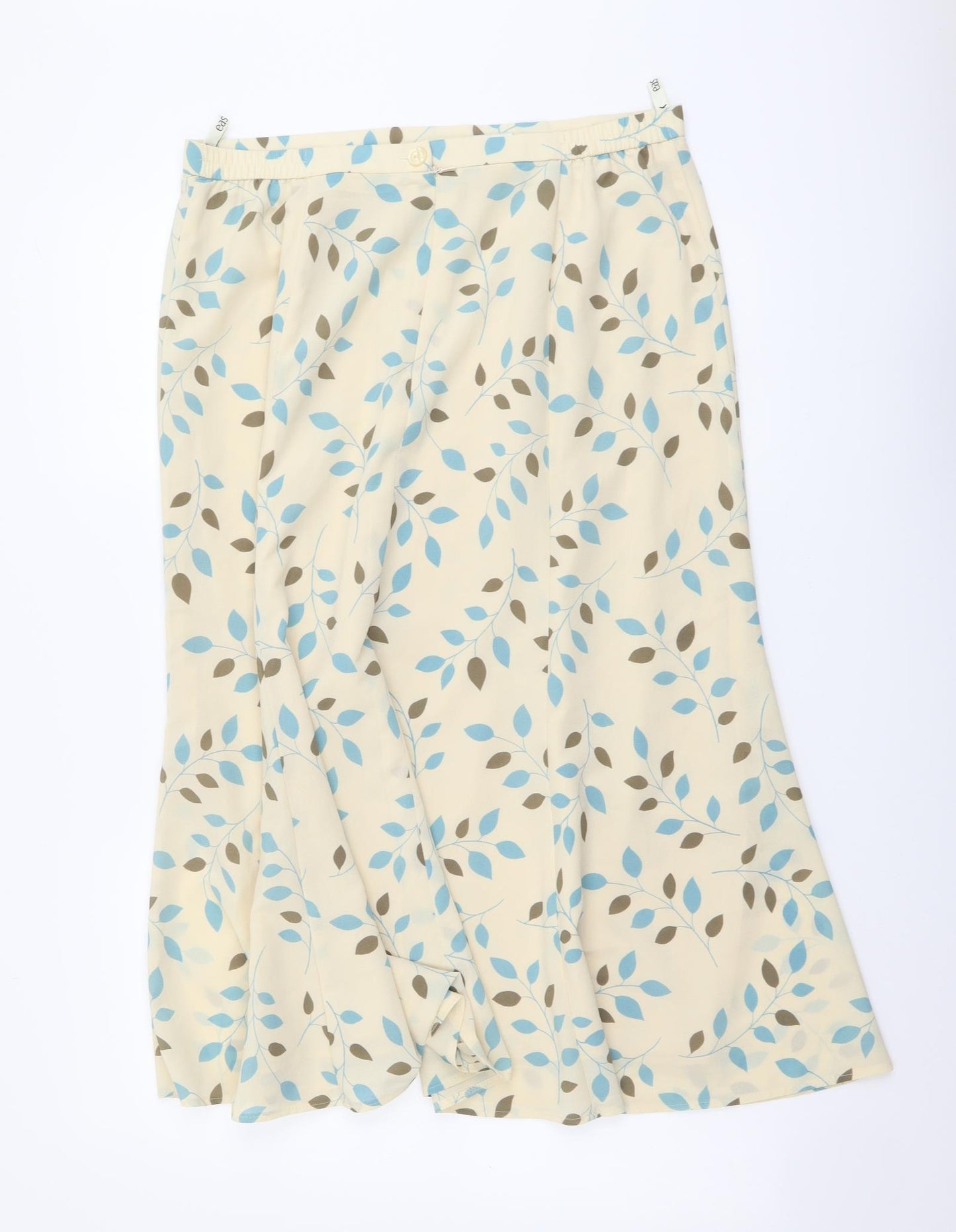 Eastex Womens Beige Floral Polyester A-Line Skirt Size 16 Zip