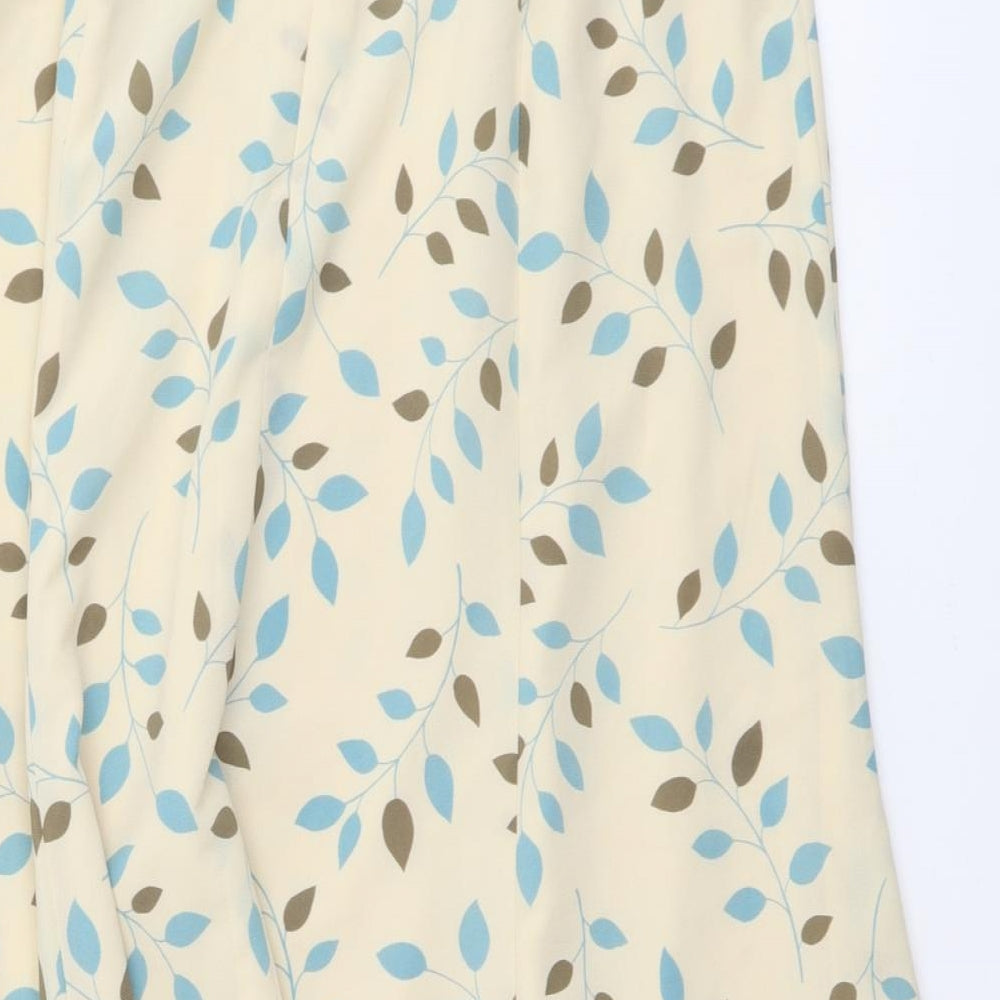 Eastex Womens Beige Floral Polyester A-Line Skirt Size 16 Zip