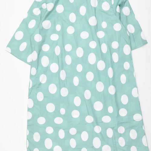 Preworn Womens Green Polka Dot Polyester A-Line Size 2XL V-Neck Pullover