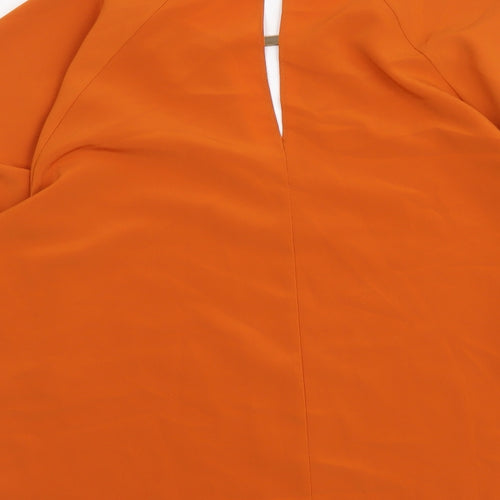 River Island Womens Orange Polyester Basic Blouse Size 8 Round Neck