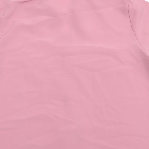 Berkertex Womens Pink Polyester Basic Button-Up Size 14 Collared