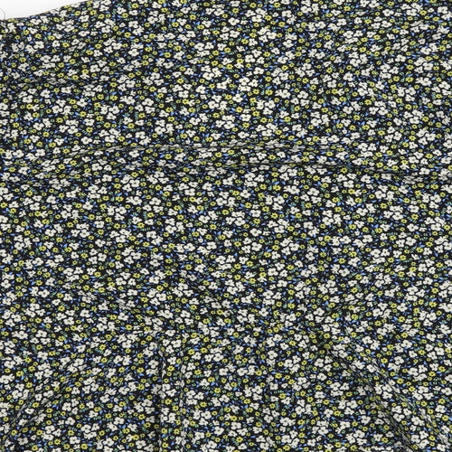 New Look Womens Multicoloured Floral Viscose Cropped Blouse Size 18 V-Neck