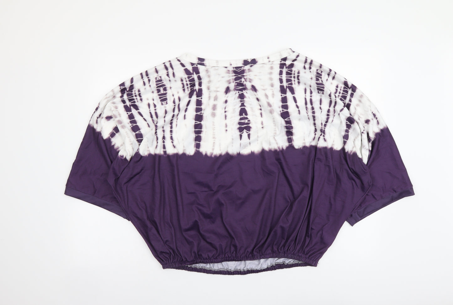 NB Avenue Womens Purple Polyester Basic Blouse Size XL Boat Neck