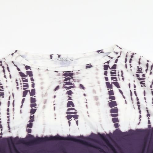 NB Avenue Womens Purple Polyester Basic Blouse Size XL Boat Neck