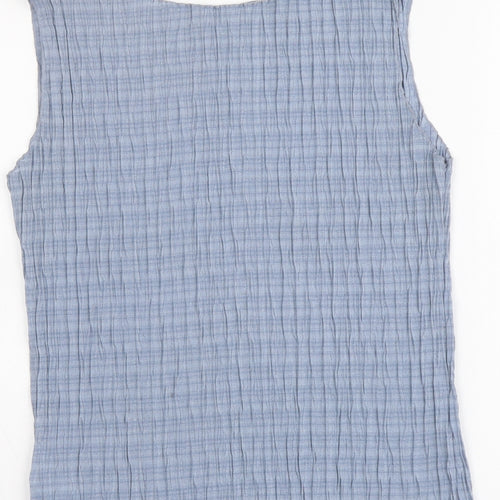 Marks and Spencer Womens Blue Polyester Basic Tank Size 14 Boat Neck