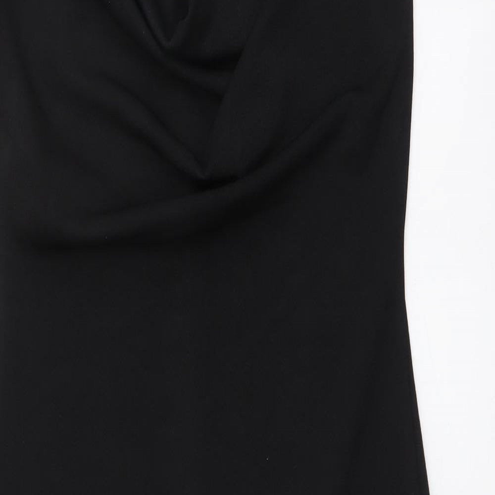 River Island Womens Black Polyester Bodycon Size 8 Cowl Neck Pullover