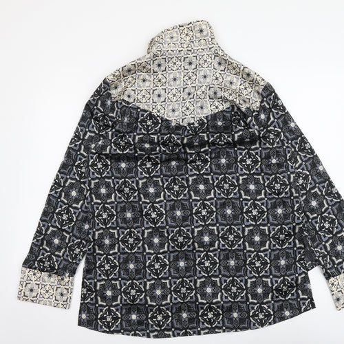 NEXT Womens Multicoloured Geometric Polyester Basic Button-Up Size 10 Collared
