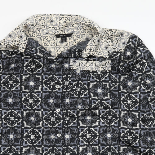 NEXT Womens Multicoloured Geometric Polyester Basic Button-Up Size 10 Collared