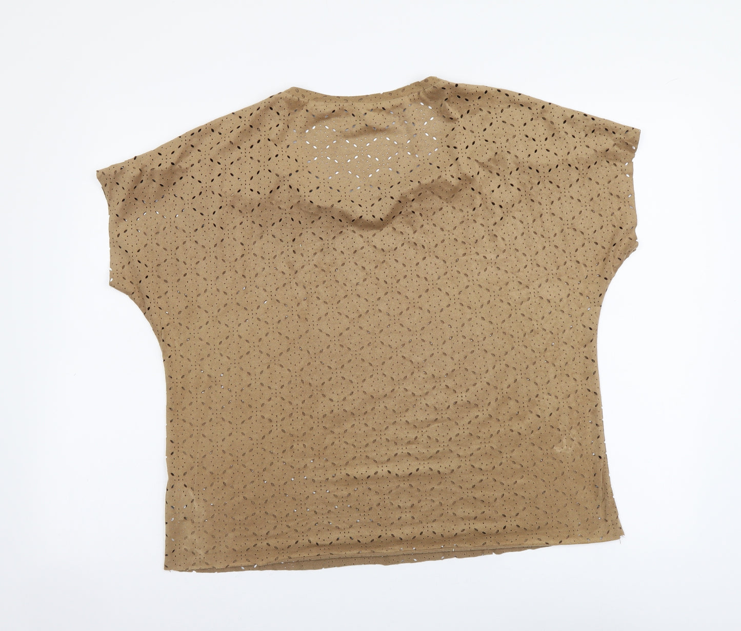 River Island Womens Beige Polyester Basic Blouse Size 12 V-Neck