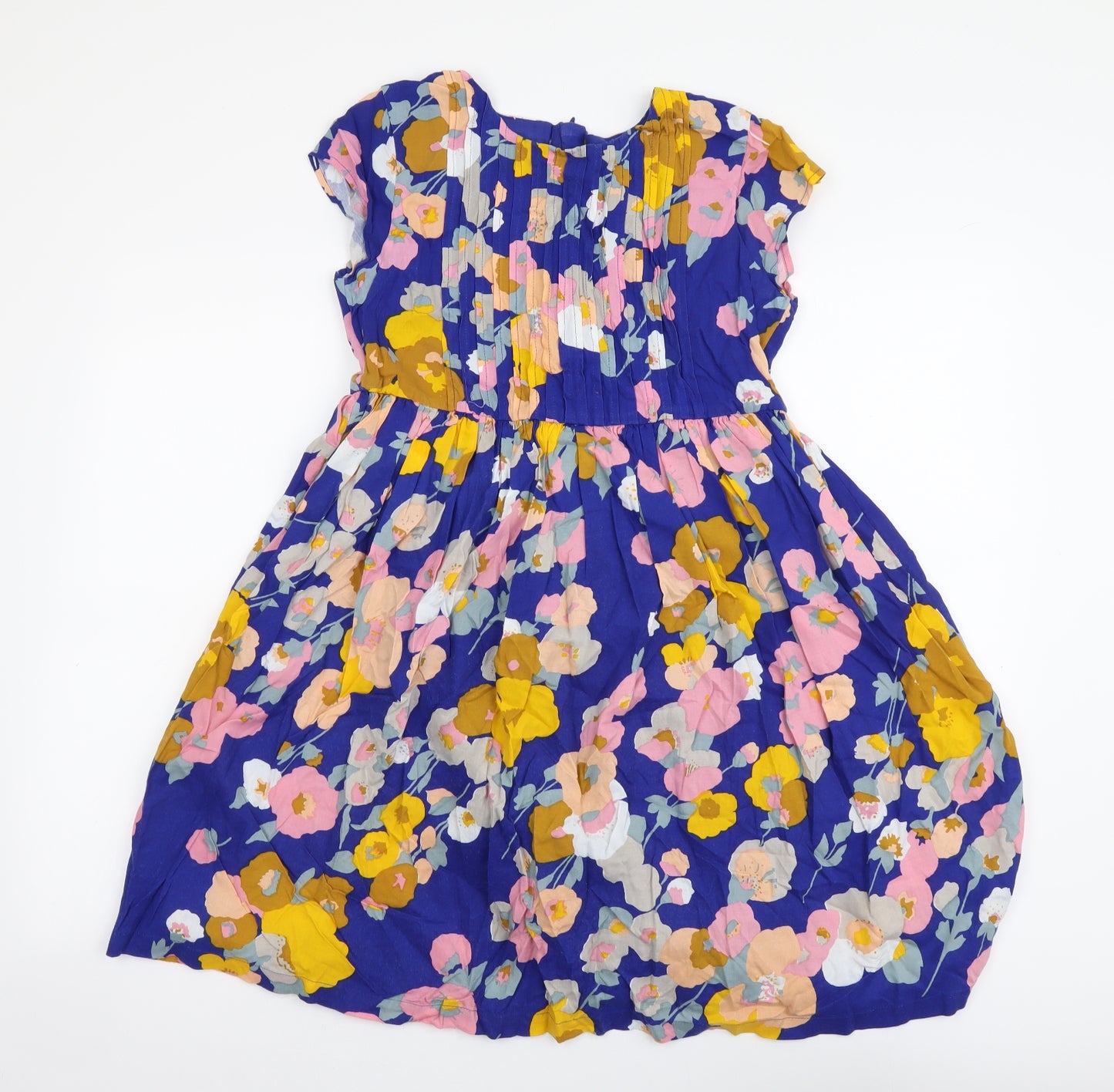 John Lewis Girls Blue Floral Cotton A-Line Size 12 Years Boat Neck Pullover