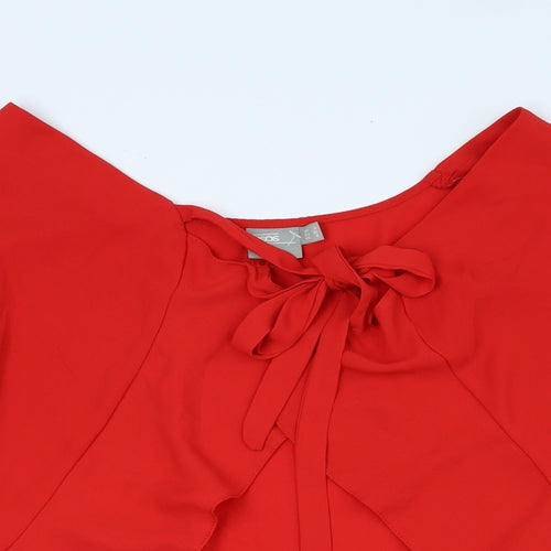 ASOS Womens Red Polyester Basic Blouse Size 8 V-Neck