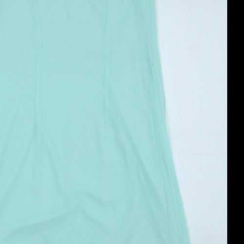 Atmosphere Womens Blue Polyester Shift Size 8 Round Neck Button