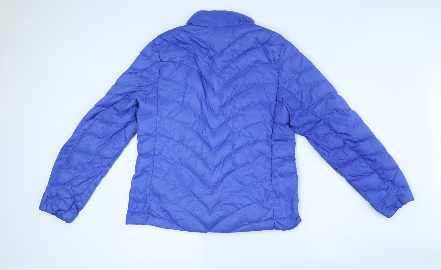 Marks and Spencer Mens Blue Puffer Jacket Coat Size L Zip - Roll neck