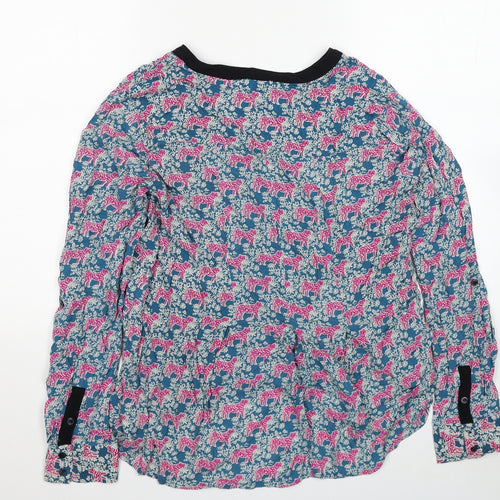 Vanessa Virginia Womens Multicoloured Floral Viscose Basic T-Shirt Size 14 V-Neck - Asymmetric Tigers