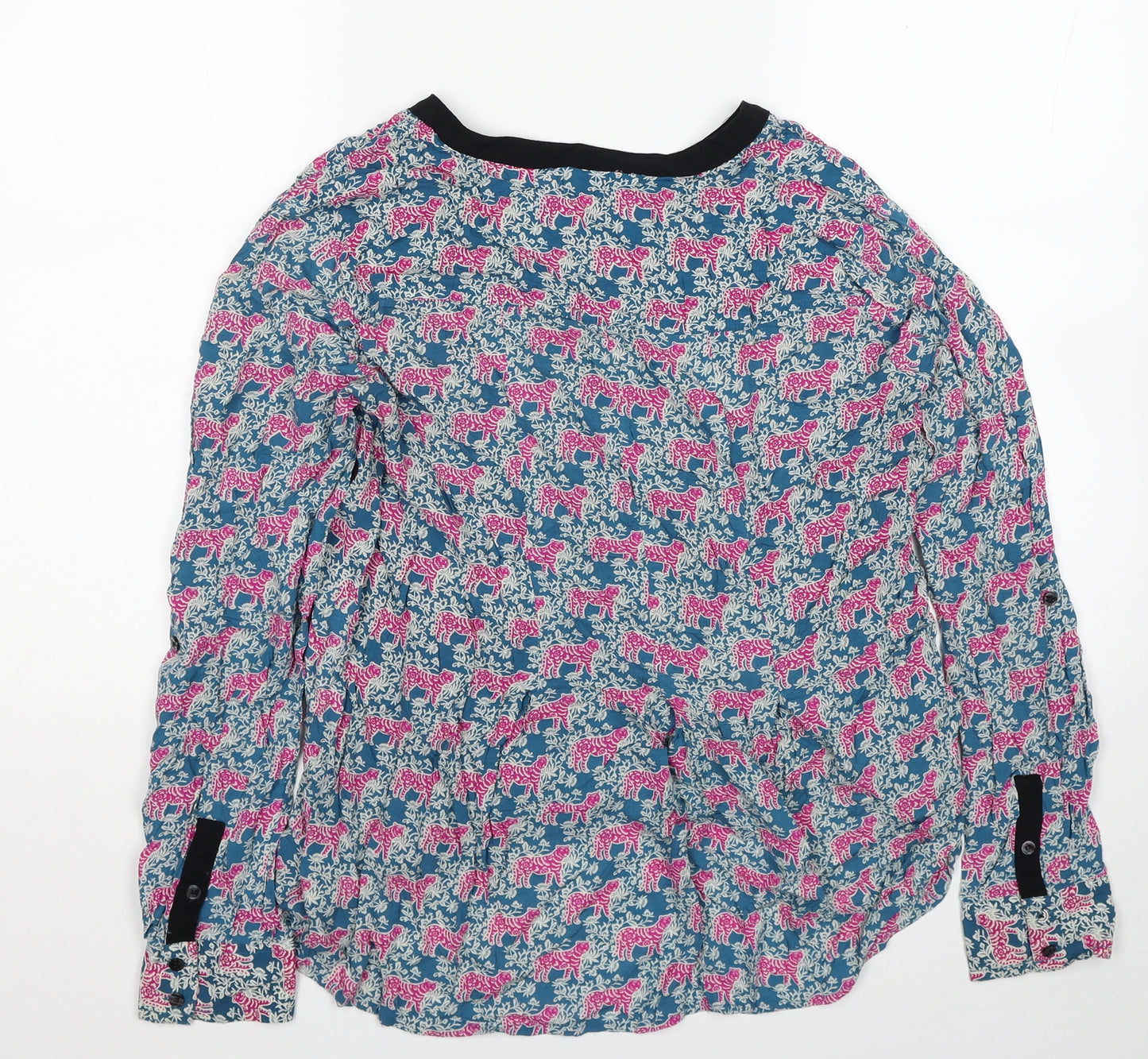 Vanessa Virginia Womens Multicoloured Floral Viscose Basic T-Shirt Size 14 V-Neck - Asymmetric Tigers