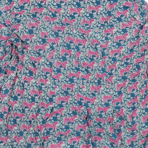 Vanessa Virginia Womens Multicoloured Floral Viscose Basic T-Shirt Size 14 V-Neck - Asymmetric Tigers