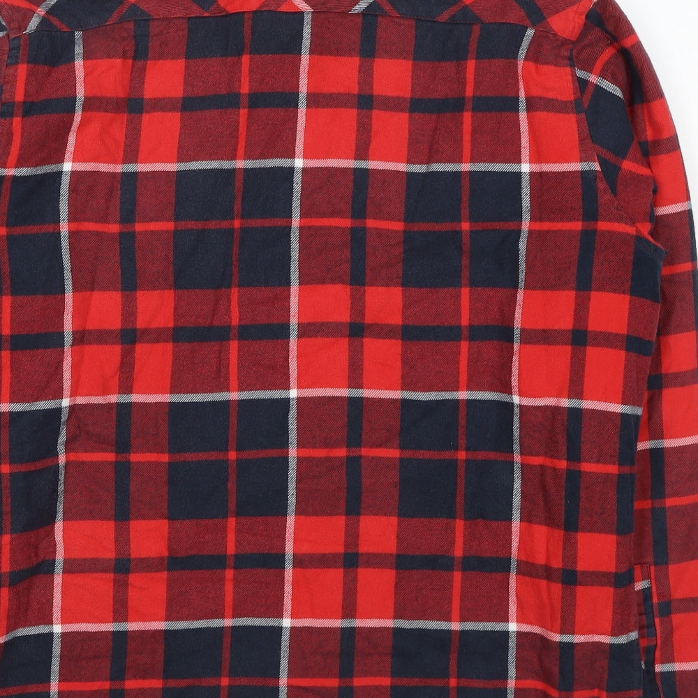 Doomed Mens Red Plaid Jacket Size XL Button
