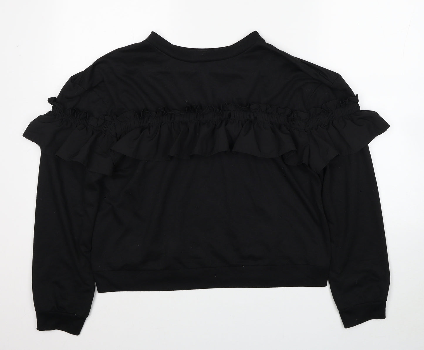 SheIn Womens Black Polyester Pullover Sweatshirt Size L Pullover