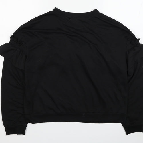 SheIn Womens Black Polyester Pullover Sweatshirt Size L Pullover