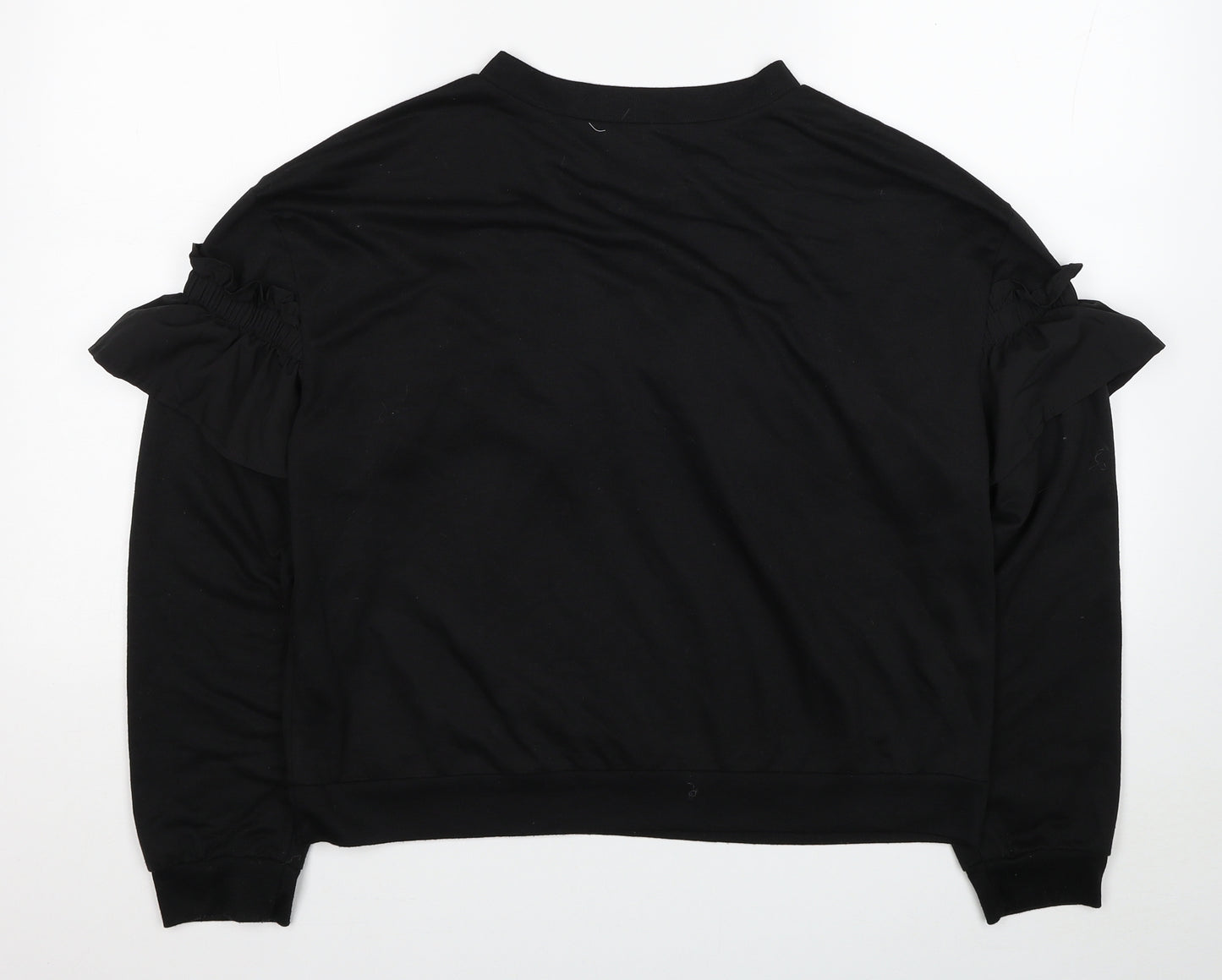 SheIn Womens Black Polyester Pullover Sweatshirt Size L Pullover