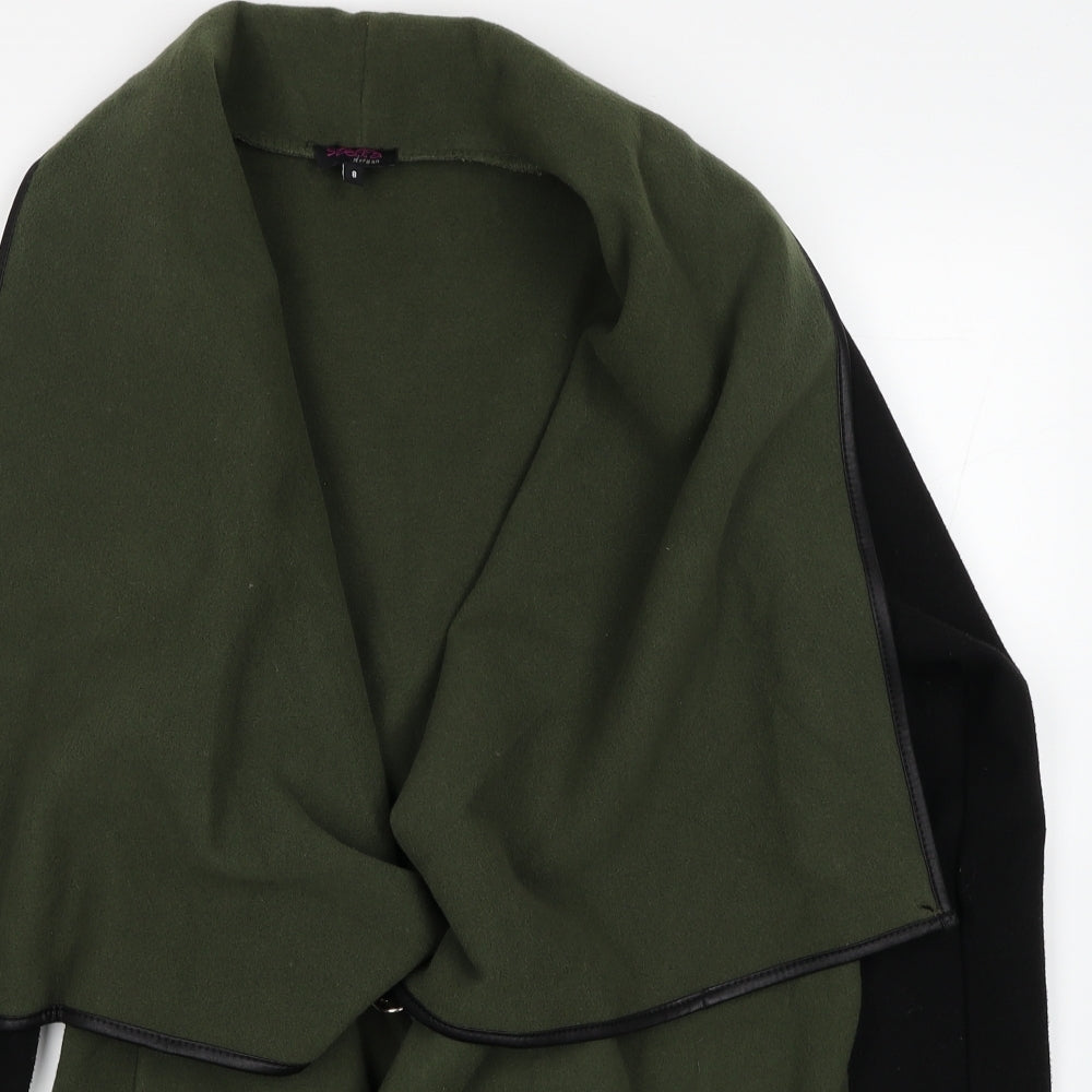 Stella Morgan Womens Green Overcoat Coat Size 8 Buckle - Asymmetric