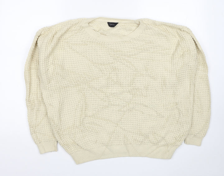 Topshop Womens Ivory Boat Neck Acrylic Pullover Jumper Size 10