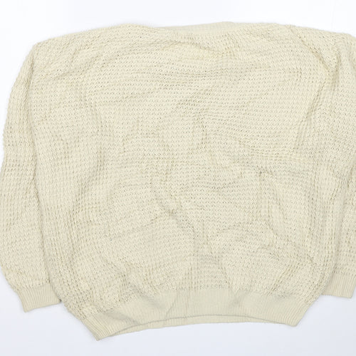 Topshop Womens Ivory Boat Neck Acrylic Pullover Jumper Size 10