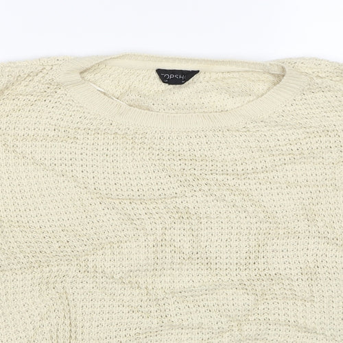 Topshop Womens Ivory Boat Neck Acrylic Pullover Jumper Size 10