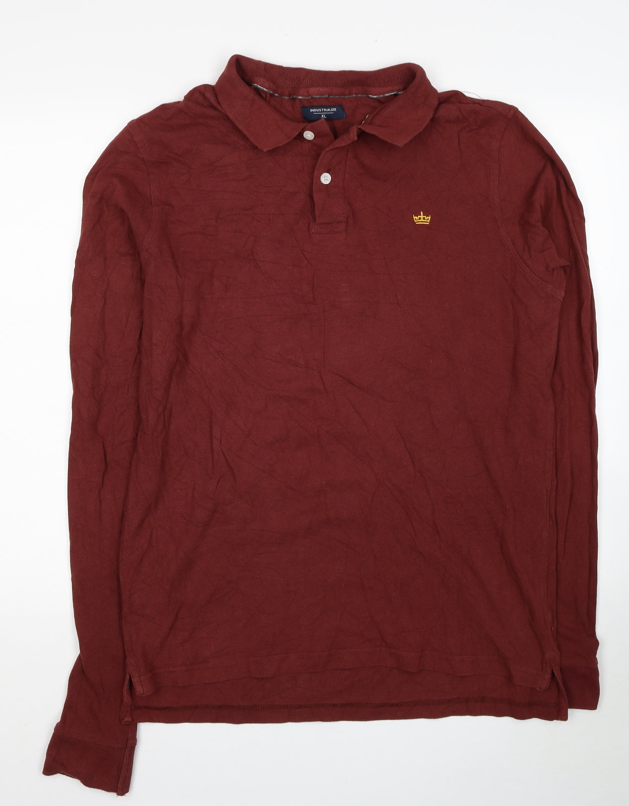 Industrialize Mens Red Cotton Polo Size XL Collared Pullover