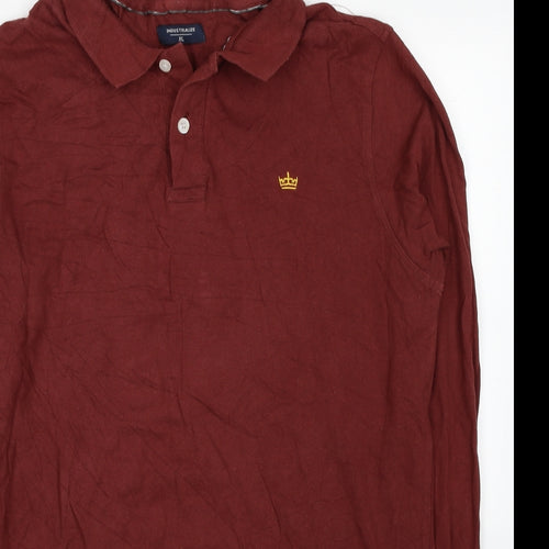 Industrialize Mens Red Cotton Polo Size XL Collared Pullover