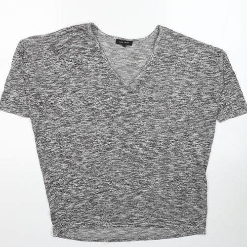 New Look Womens Grey V-Neck Viscose Pullover Jumper Size S