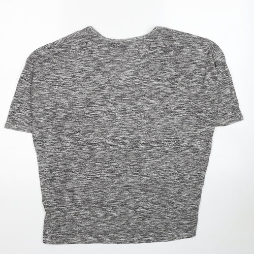 New Look Womens Grey V-Neck Viscose Pullover Jumper Size S