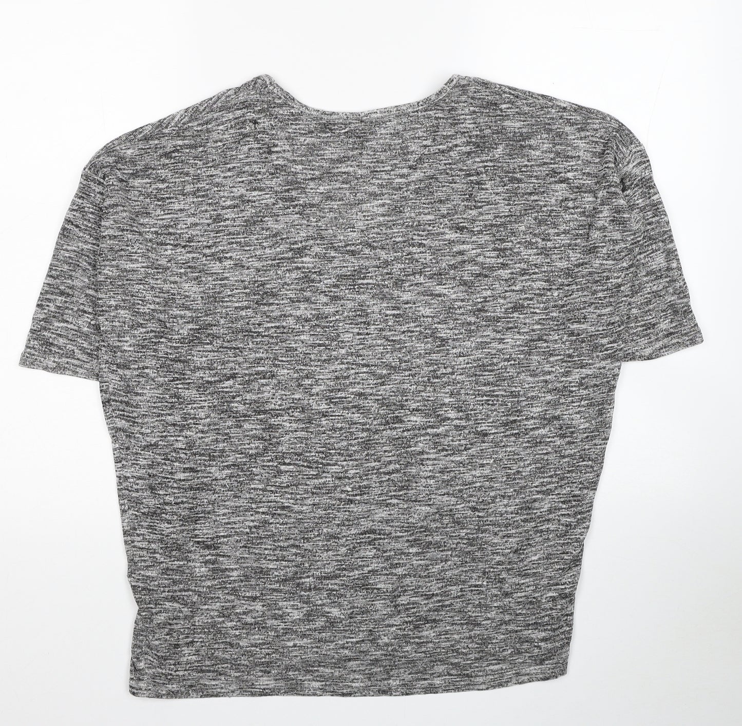 New Look Womens Grey V-Neck Viscose Pullover Jumper Size S
